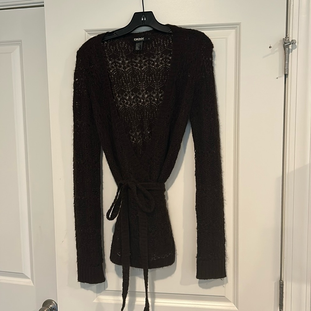 DKNY long sleeved wrap sweater